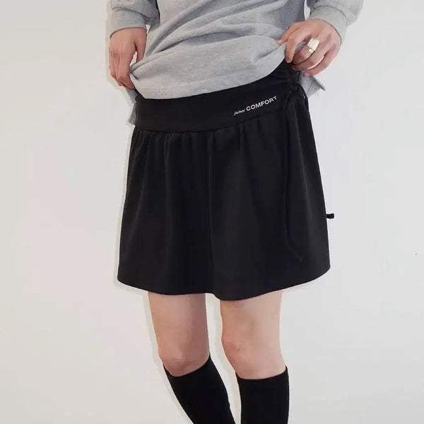 [BUNJANG] JICHIOI 26-001 Shirring Skirt Black / 지초이 26-001 셔링 스커트 블랙