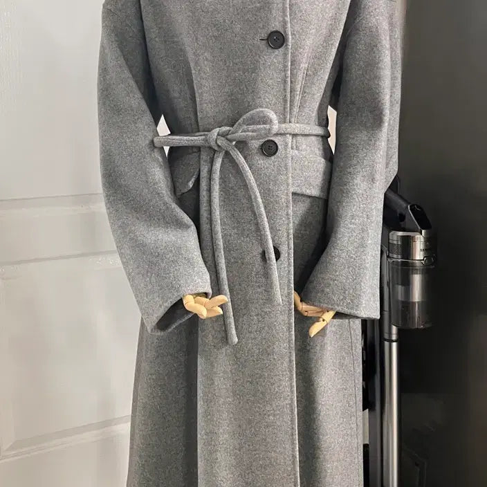 [BUNJANG] Number Project Wool Cashmere Blend Coat - Light Grey / Navy / 새상품) 넘버프로젝트 코트 라이트 그레이&네이비