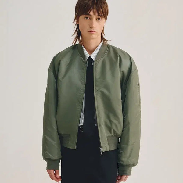 [BUNJANG] Elwood King Heavy Nylon MA-1 Bomber Jacket Khaki / (48) 엘무드 왕 헤비 나일론 MA-1 봄버 자켓 카키
