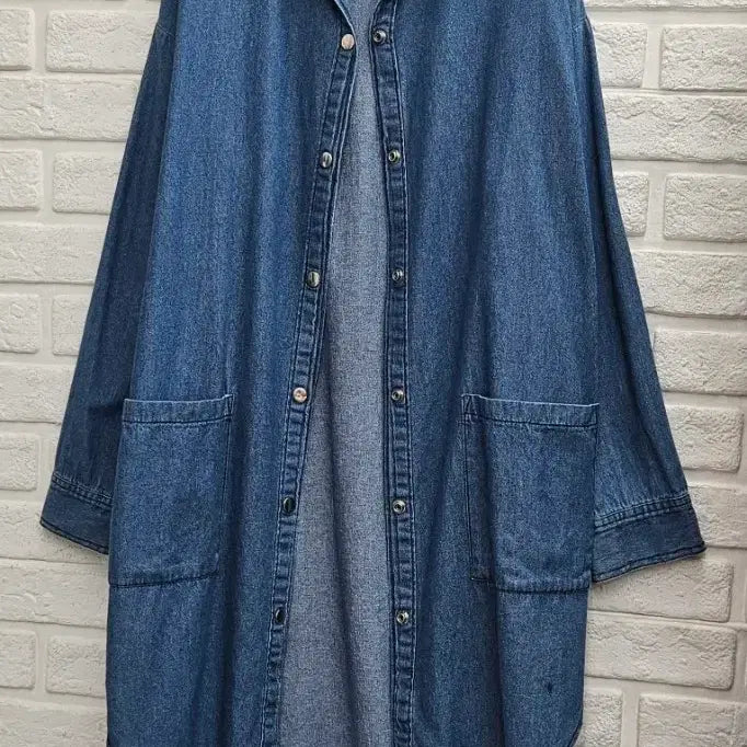 [BUNJANG] Denim Long Shirt / A4937  청 데님 롱 셔츠 남방