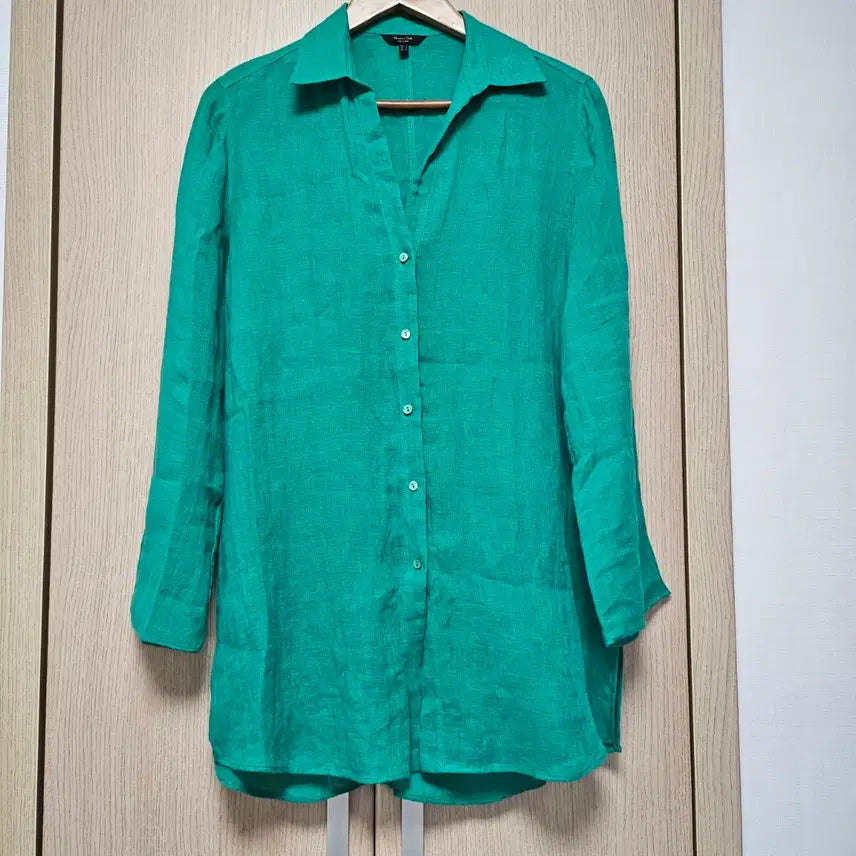 [BUNJANG] Massimo Dutti Linen Shirt Green Long Shirt / 마시모두띠 린넨 셔츠 그린  롱남방