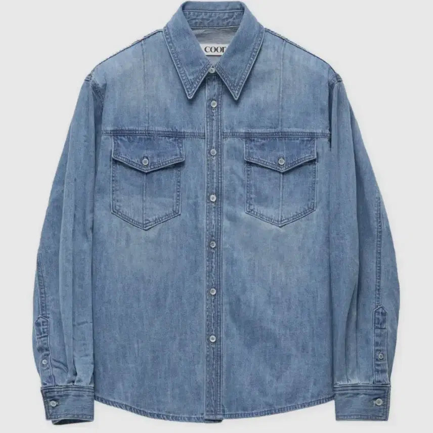 [BUNJANG] Coar Washed Denim Double Pocket Shirt / 쿠어 - 워시드 데님 더블 포켓 셔츠