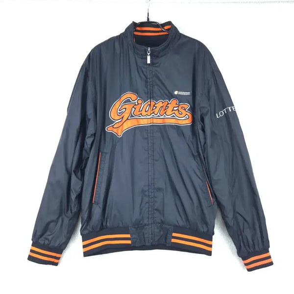 [BUNJANG] Lotte Giants Men's Black Baseball Jacket (Size 105) / 롯데 자이언츠 남성 블랙 자켓 야구 점퍼(105)