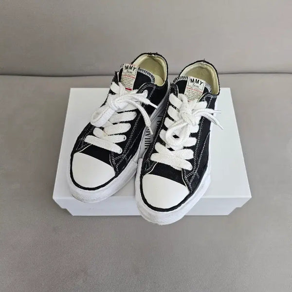 [BUNJANG] Mihara Yasuhiro Peterson Canvas Low Black White / [43]미하라 야스히로 피터슨 블랙 화이트 캔버스 로우