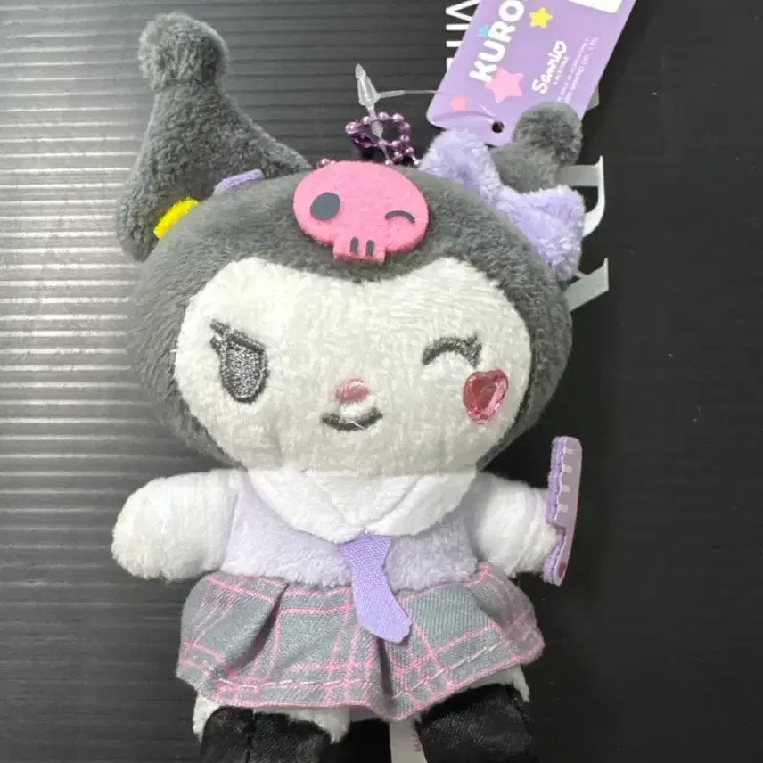 [BUNJANG] Sanrio Kuromi Doll Keychain Bag Charm, School Look Ver., 8cm / 산리오 쿠로미 인형 키링 가방걸이 스쿨룩 8cm