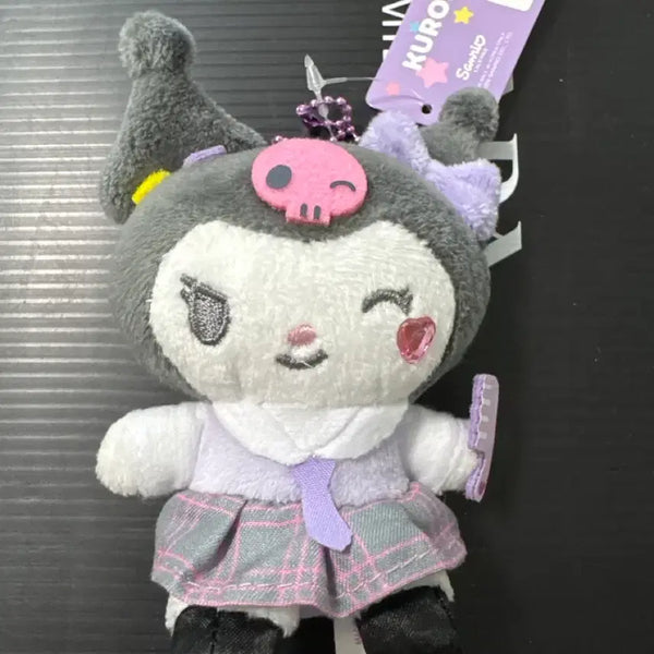 [BUNJANG] Sanrio Kuromi Doll Keychain Bag Charm, School Look Ver., 8cm / 산리오 쿠로미 인형 키링 가방걸이 스쿨룩 8cm