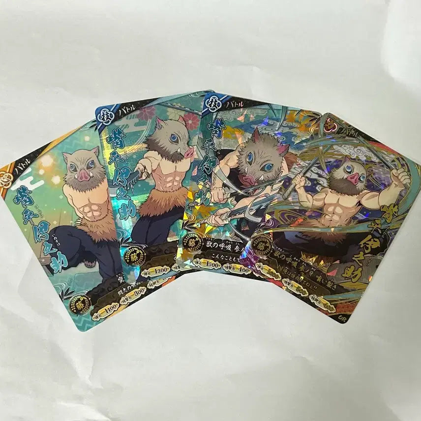 [BUNJANG] Demon Slayer Inosuke Nichirin Battle Slash Card Set / 귀멸의칼날 이노스케 일륜 배틀 슬래쉬 카드 포카 파샤 하시비라