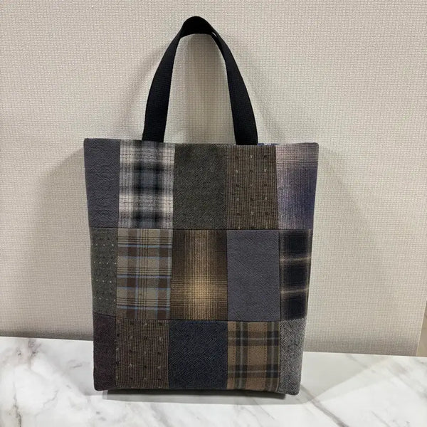 [BUNJANG] Check Patchwork Tote Bag / 체크 패치워크 토트백