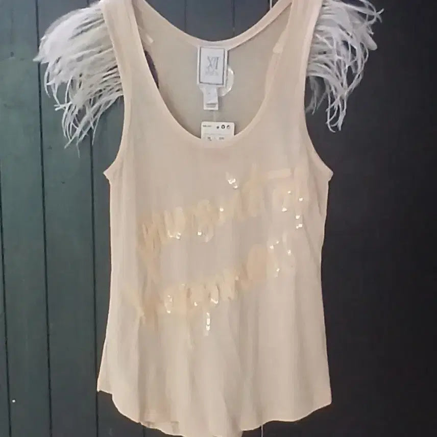 [BUNJANG] Mango Feather Camisole / (새상품)  mango  망고 깃털 나시