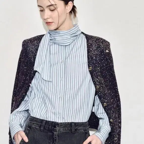 [BUNJANG] Time Crochet Sequin Knit Cardigan / 한섬 타임 크로셰 시퀸 니트 가디건