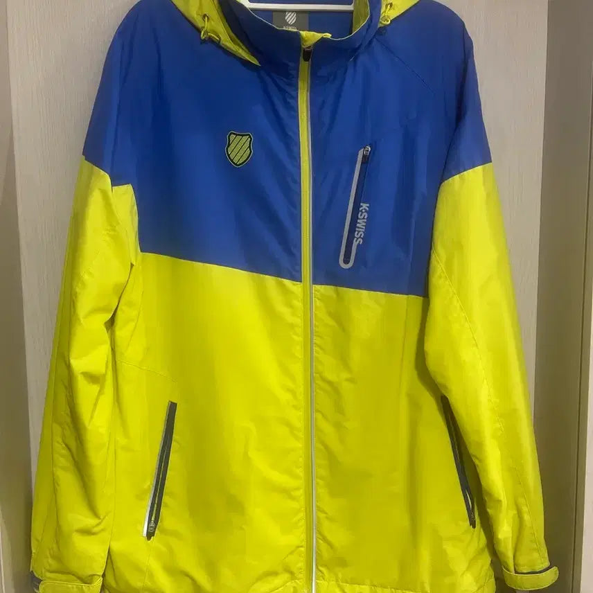 [BUNJANG] K-SWISS Windbreaker Jacket Yellow/Blue / K-SWISS 바람막이 자켓 옐로우/블루