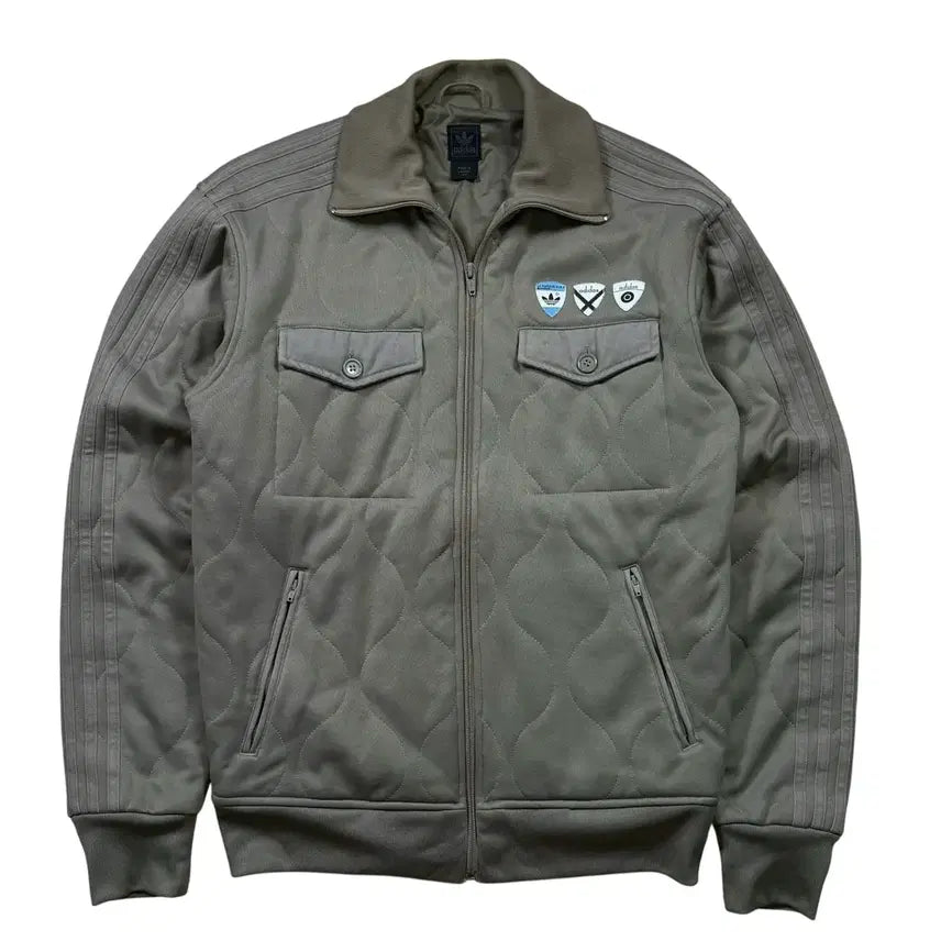 [BUNJANG] 00s Adidas Khaki Quilting Jersey / 00s 아디다스 카키 퀼팅 져지 입니다.