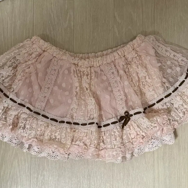 [BUNJANG] Liz Lisa Vintage Dot Culottes Pink Skirt / 리즈리사 큐롯 판매 히메갸루 라떼갸루 stc 빈티지 핑크 스커트 집업 고전 엑시즈팜 핀터레스트 도트 liz lisa