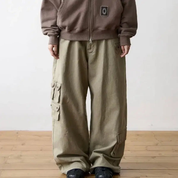 [BUNJANG] The Coldest Moment TCM Multi Cargo Pants Beige / 더콜디스트모먼트 TCM 멀티카고팬츠 베이지 (S)