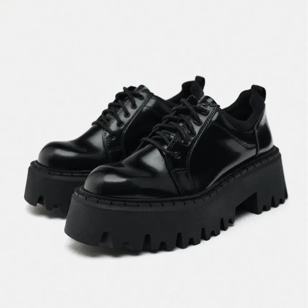 [BUNJANG] Zara Lace-up Loafer Boots / 새상품)240 Zara 자라 러그솔 블루처 레이스업 로퍼 워커 부츠 신발