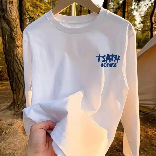 [BUNJANG] TSATH NOTHGS Long Sleeve T-Shirt White/Black / TSATH NOTHGS 긴팔 티셔츠 화이트+블랙