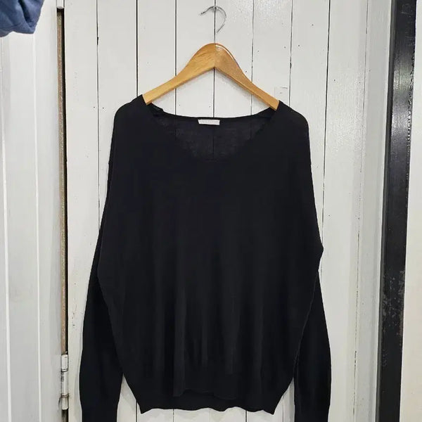 [BUNJANG] 2.PAGE Women's Knit Long Sleeve Top - Black (Spring/Autumn) / 2.PAGE 여성 니트 Free 블랙 봄 가을 긴팔 얇은 니트티