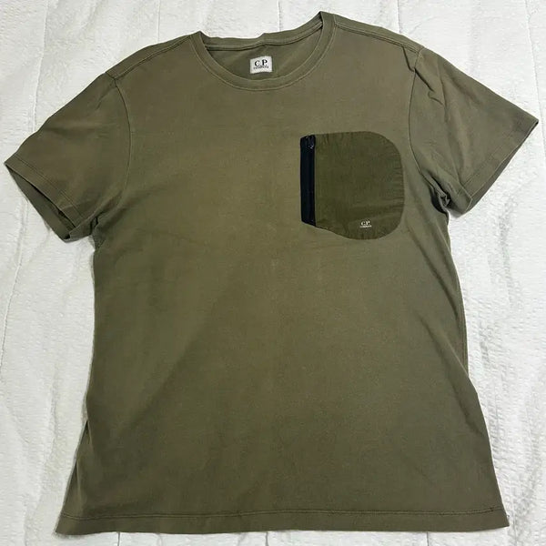 [BUNJANG] CP Company Pocket Short Sleeve T-Shirt Khaki / CP컴퍼니 씨피컴퍼니 포켓 반팔 티셔츠 카키 105
