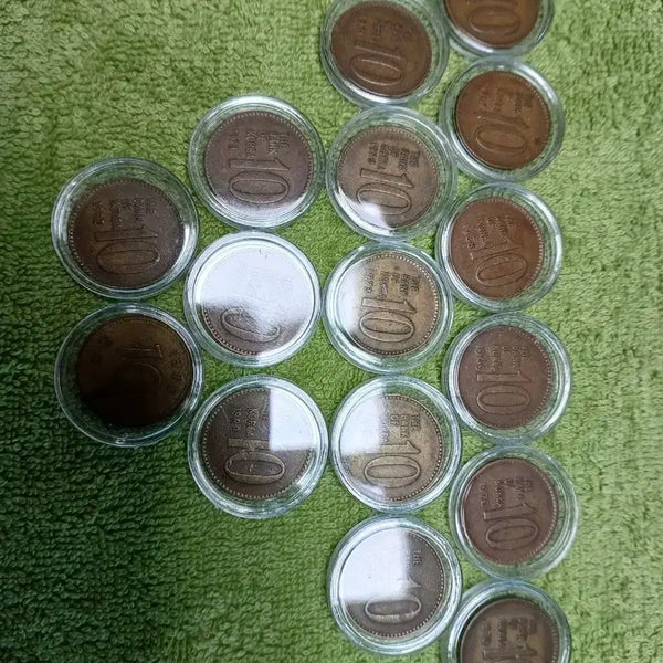 [BUNJANG] Vintage Korean 10 Won Coin Collection Set (1966-1983, 16 Pieces) / 1966~1983년 구동전 총16개,, 컬렉션모음1셋트,, 특판매