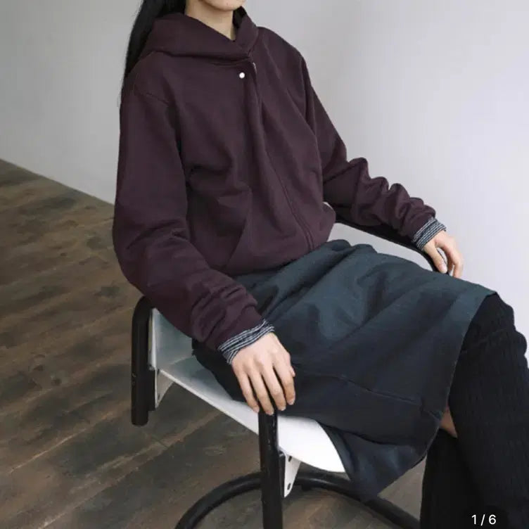 [BUNJANG] E-Nuing Hooded Zip-Up Deep Purple / 이어닝 후드집업