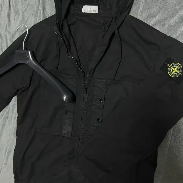 [BUNJANG] Stone Island Supima Cotton Windbreaker Jacket Black XL / [XL] 25ss 스톤아일랜드 수피마 코튼 바람막이 자켓 블랙