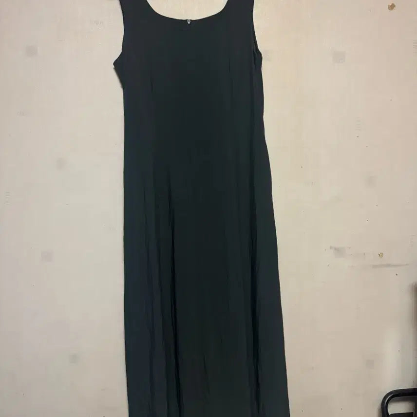 [BUNJANG] Charcoal Square Neck Long Dress / 스퀘어넥 차콜 롱 원피스