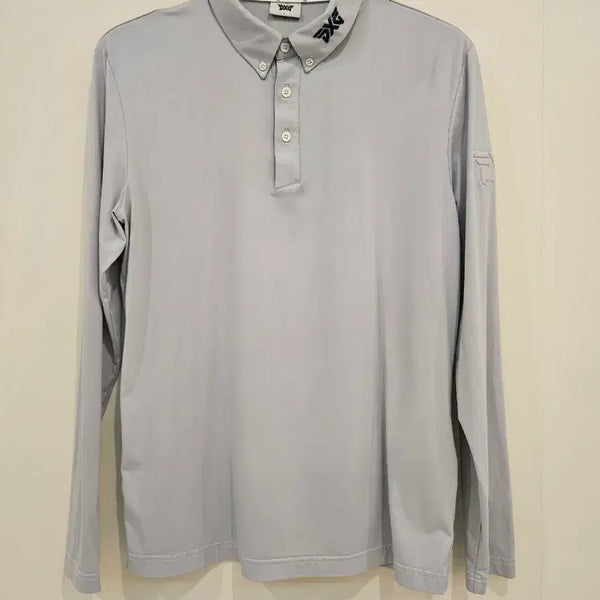 [BUNJANG] PXG Golf Wear Long Sleeve Polo Shirt Light Grey L / PXG 골프웨어 긴팔 카라티셔츠 연그레이