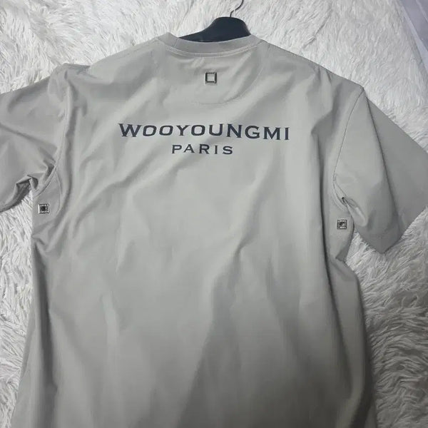 [BUNJANG] Wooyoungmi Paris Logo Short Sleeve T-Shirt Beige / 우영미 반팔 티셔츠 민트