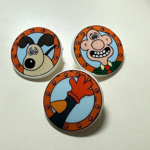 [BUNJANG] Wallace & Gromit Vintage Badge Set / 월레스와 그로밋 빈티지 뱃지 3종 일괄