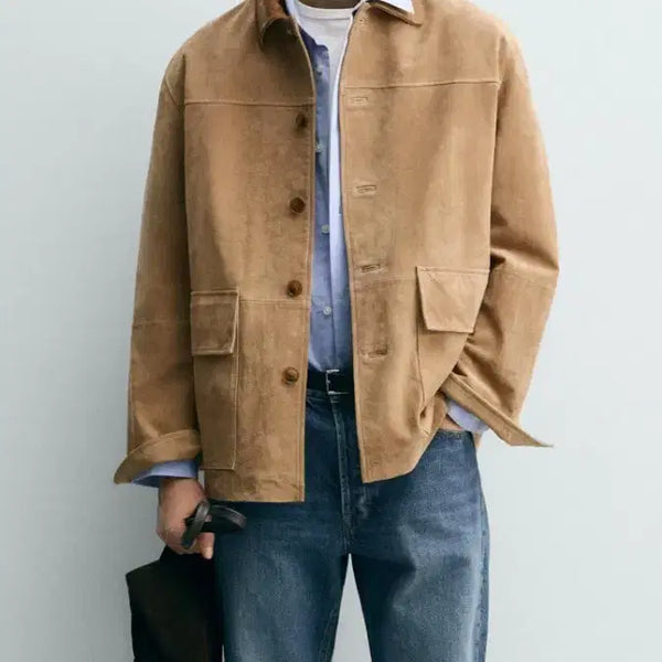 [BUNJANG] Zara Suede Natural Leather Jacket (Size L) / Zara 스웨이드 천연 레더자켓 (L사이즈)