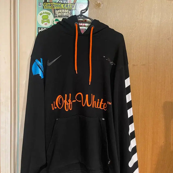 [BUNJANG] Nike x Off-White Collaboration Hoodie Black / 나이키 오프화이트 콜라보 후드티 블랙