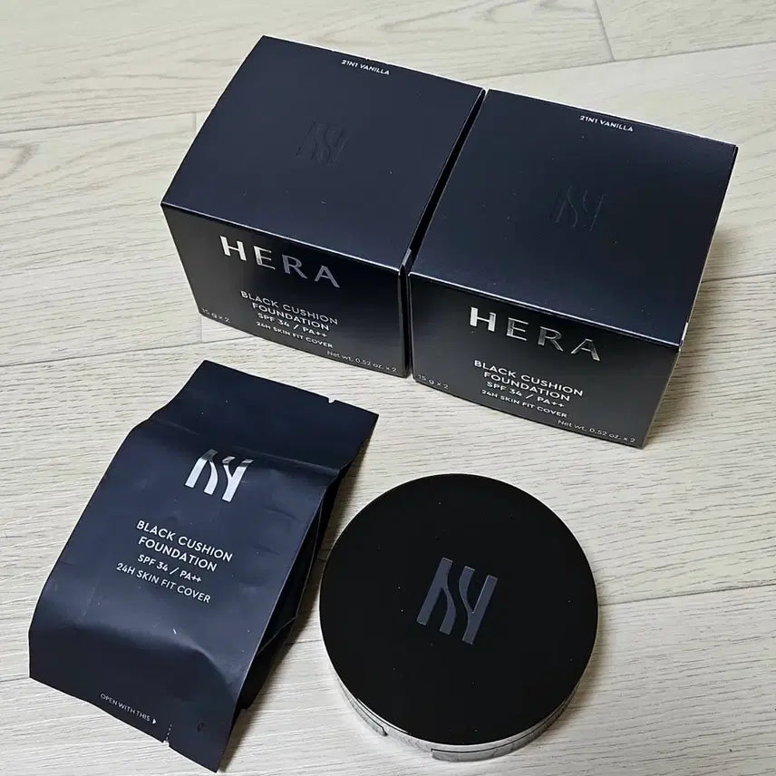 [BUNJANG] Hera Black Cushion SPF 50+ PA++++ 21N1 (15g) + Refill (15g) Set / 헤라블랙쿠션 21N1호 *본품1개+리필1개 세트