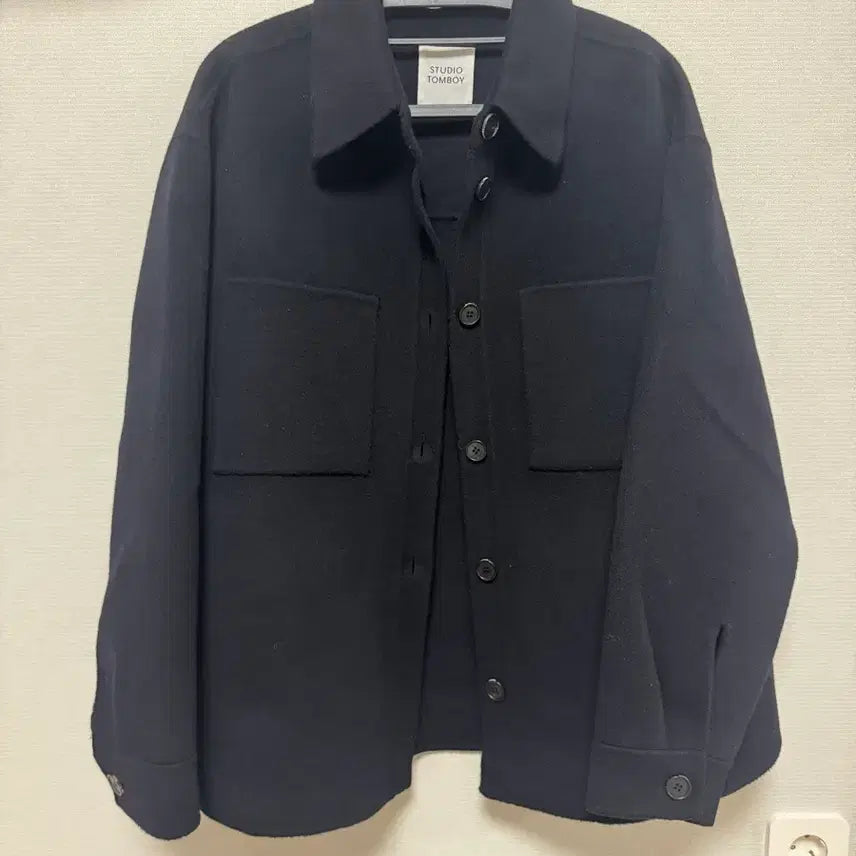 [BUNJANG] Studio Tomboy Half Coat Black Navy / 스튜디오 톰보이 하프코트
