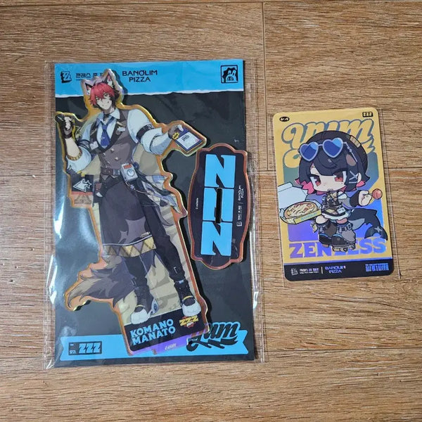 [BUNJANG] Zenless Zone Zero Manato Acrylic Stand + Ellen Joe Redeem Photocard / (리딤미사용)젠레스 존 제로(젠존제) 반올림피자 콜라보 마나토 아크릴 스탠드 + 엘렌조 리딤포토카드 굿즈
