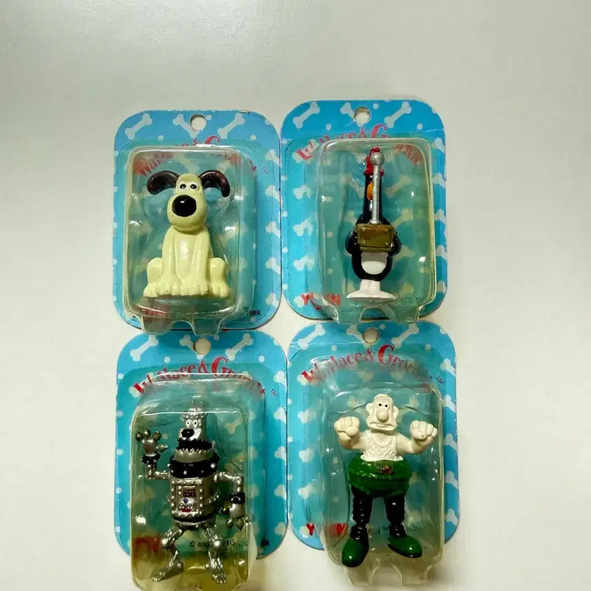 [BUNJANG] Wallace & Gromit Eugine Mini Figures Set of 4 (Vintage) / 빈티지) 월레스와 그로밋 유진미니 피규어 4종