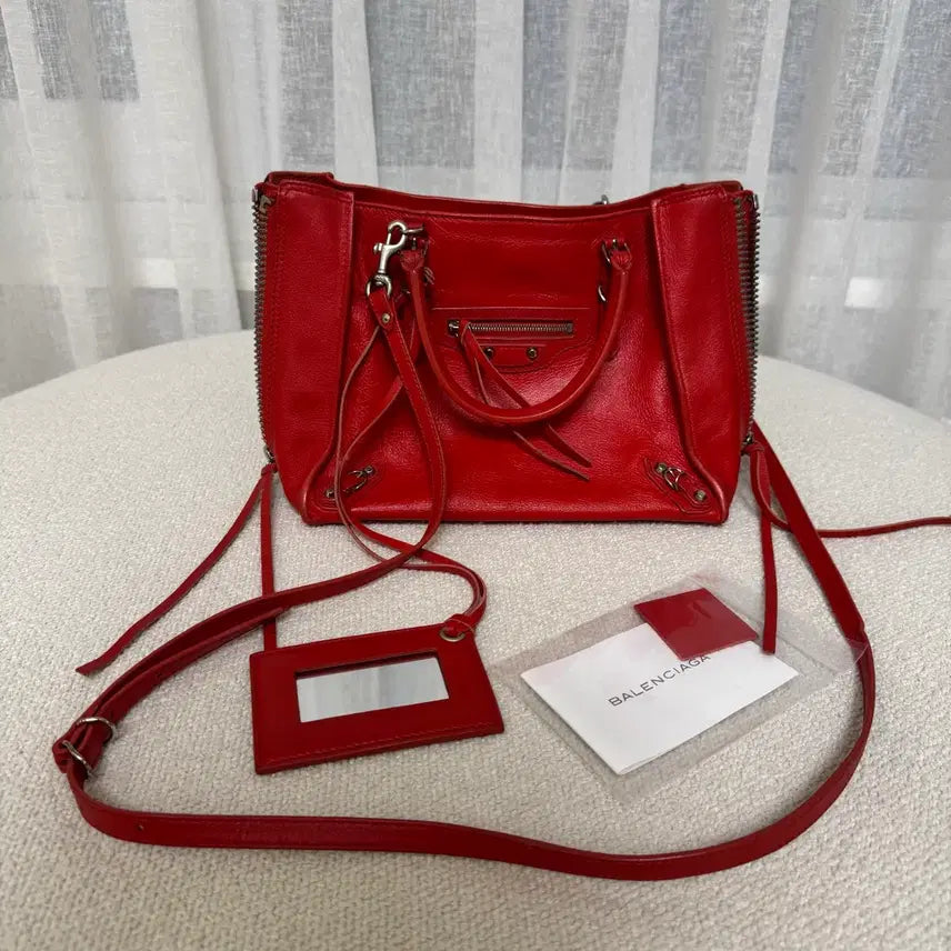 [BUNJANG] Balenciaga Small Red Metallic City Bag / [S++급/정품] 발렌시아가 레드 메탈릭 시티백