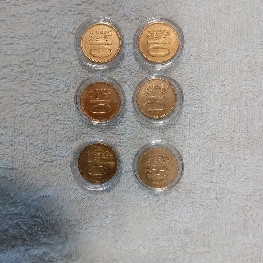 [BUNJANG] 1966-1970 10 Won Copper Coins Set / 1966~70년도 10원적동 6개 1셋트 특판매