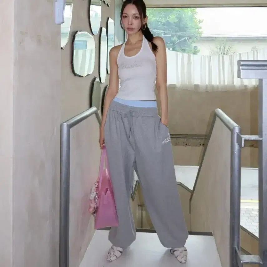 [BUNJANG] Slickglow Sagging Layered Wide Jogger Pants / 1회착용) 슬릭글로우 새깅 레이어드 와이드 조거 팬츠