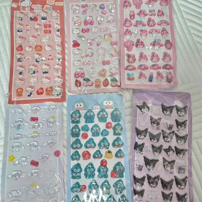 [BUNJANG] Sanrio Bonbon 3D立体 Drop Sticker Set (6 Types) / 산리오 봉봉 3D 입체 드롭 스티커 6종 세트