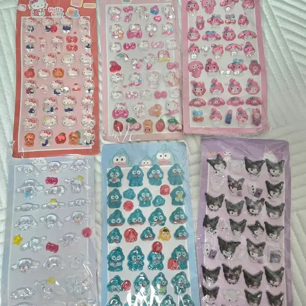 [BUNJANG] Sanrio Bonbon 3D立体 Drop Sticker Set (6 Types) / 산리오 봉봉 3D 입체 드롭 스티커 6종 세트
