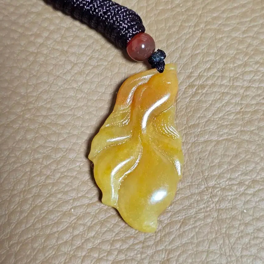 [BUNJANG] Natural Jade Goldfish Pendant Necklace / 펜던트, 목걸이, 천연 옥 펜던트, 금붕어 모양