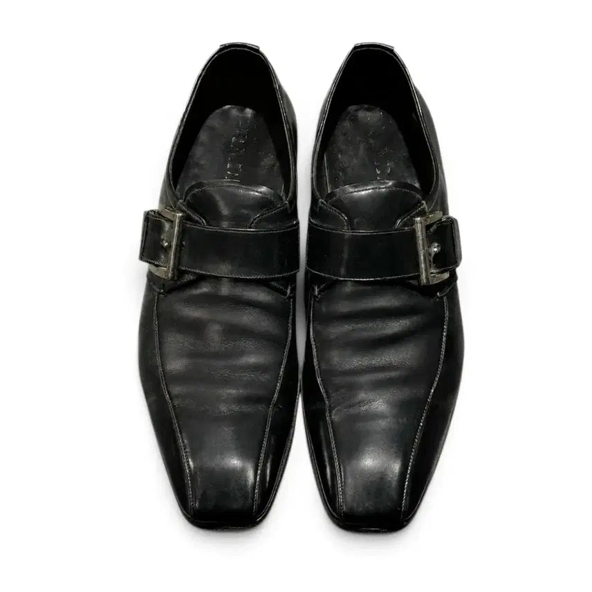 [BUNJANG] Prada Square-Toe Buckle Loafers Cordovan Leather / 프라다 스퀘어토 버클 로퍼