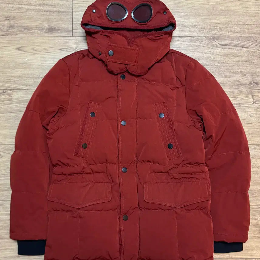 [BUNJANG] C.P. Company Goggle Lens Down Padded Jacket Red / CP컴퍼니 고글렌즈 다운 패딩 한글택