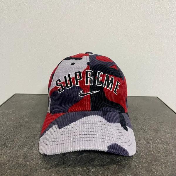 [BUNJANG] Supreme x Nike 6-Panel Arc Corduroy Cap Red Camo / 슈프림 X 나이키 6패널 볼캡 아크 코듀로이 레드 카모