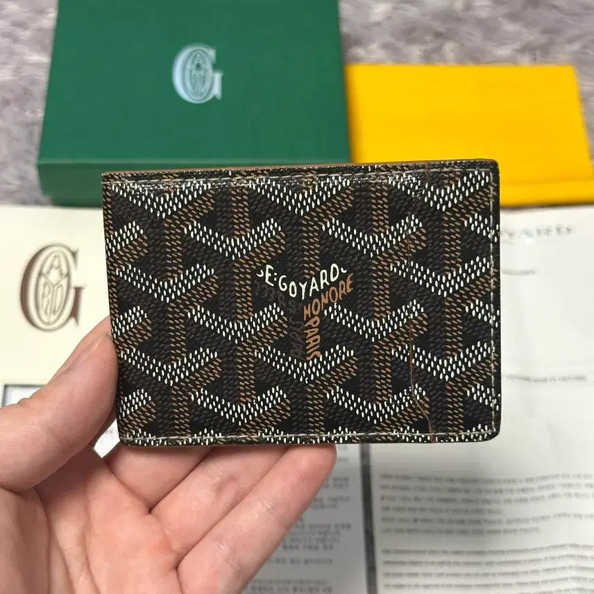 [BUNJANG] Goyard Insert Card Wallet Black Tan / [풀구성] 고야드 인서트 카드지갑 블랙탄