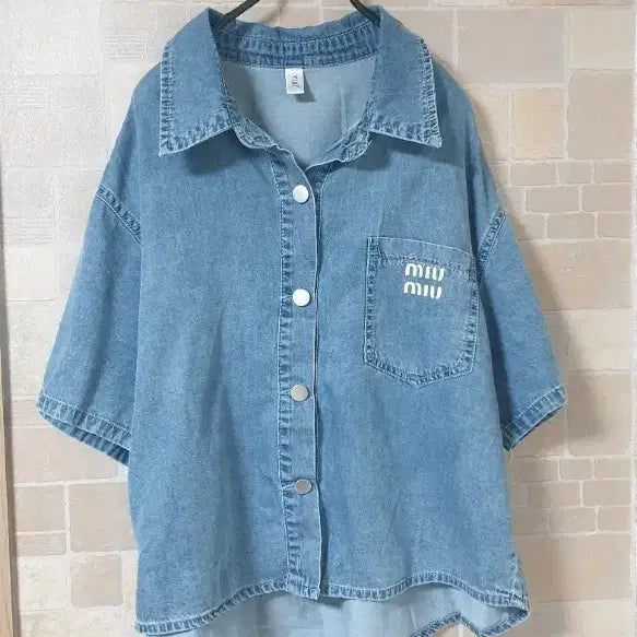 [BUNJANG] Women's Asymmetrical Denim Shirt / 여성 언발청남방(새옷)