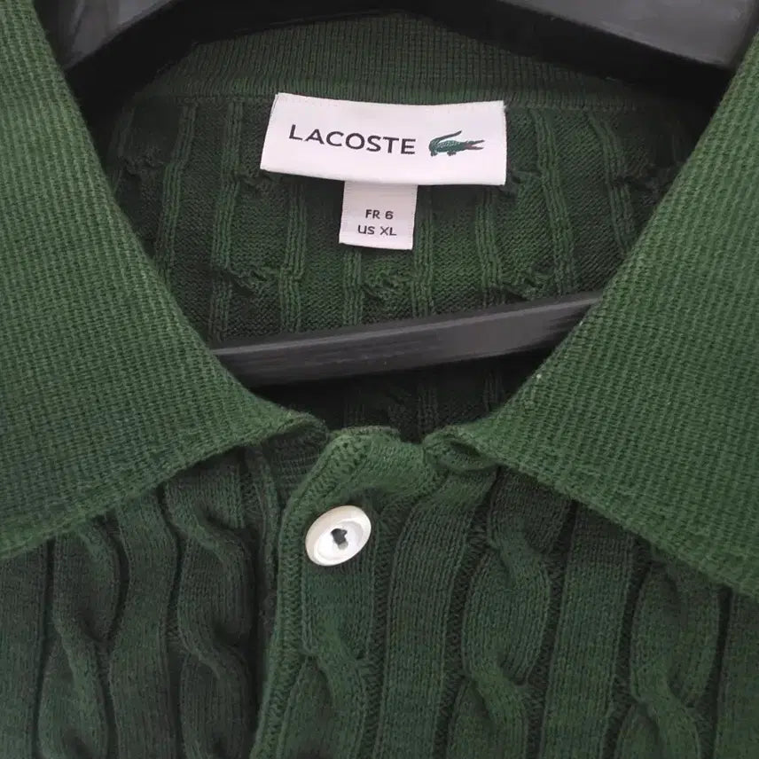 [BUNJANG] Lacoste Cable Knit Polo Shirt XL / 라코스테 케이블 니트 카라티