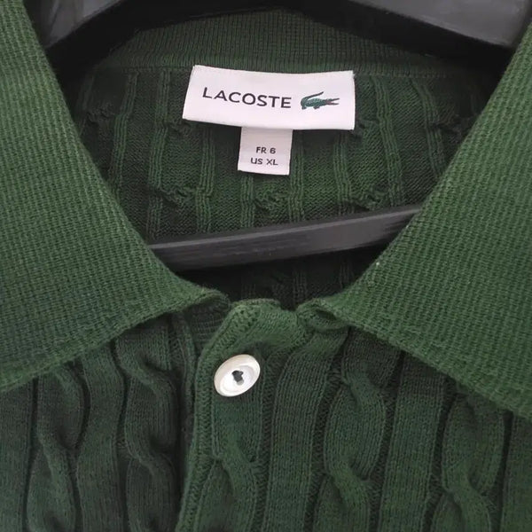 [BUNJANG] Lacoste Cable Knit Polo Shirt XL / 라코스테 케이블 니트 카라티