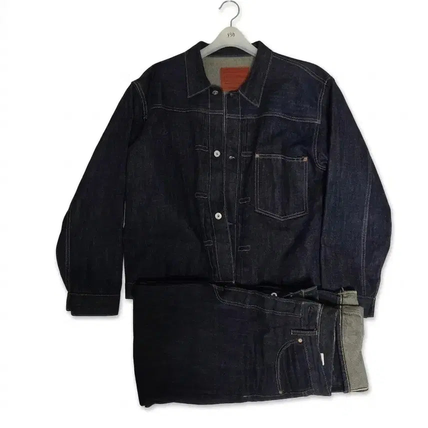 [BUNJANG] Outstanding Denim Set-up Jacket & Pants (Indigo) / 아웃스탠딩 데님 셋업 40/32
