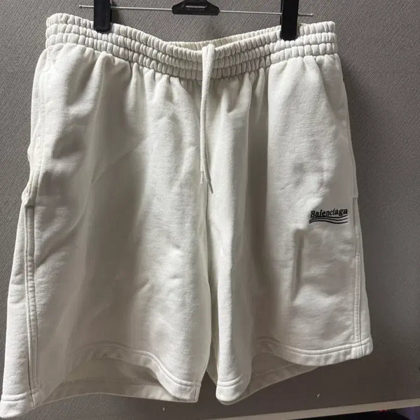 [BUNJANG] Balenciaga Logo Shorts White / 발렌시아가 반바지